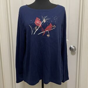 BUNDLE Croft & Barrow Classic Tee Cardinals Long Sleeve Shirt Women's X-large XL